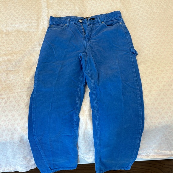 Blue corduroy jeans with side pocket detail - Picture 1 of 5